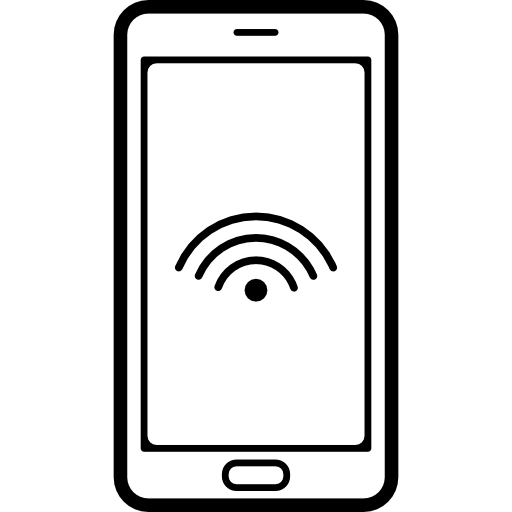 overzicht mobiele telefoon met wifi-verbindingsteken op het scherm  icoon