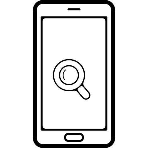 symbol lupy na ekranie telefonu komórkowego  ikona