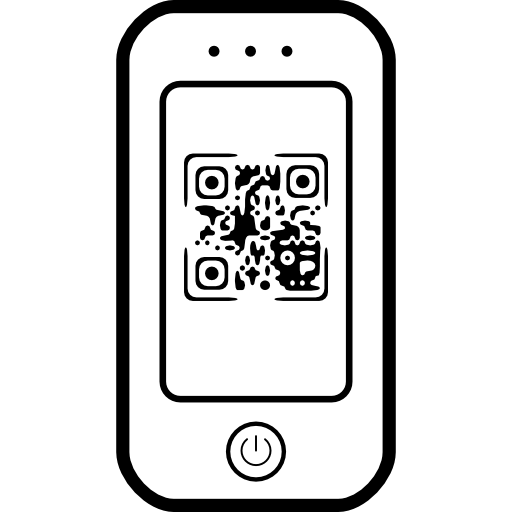 codice qr sullo schermo del telefono cellulare  icona
