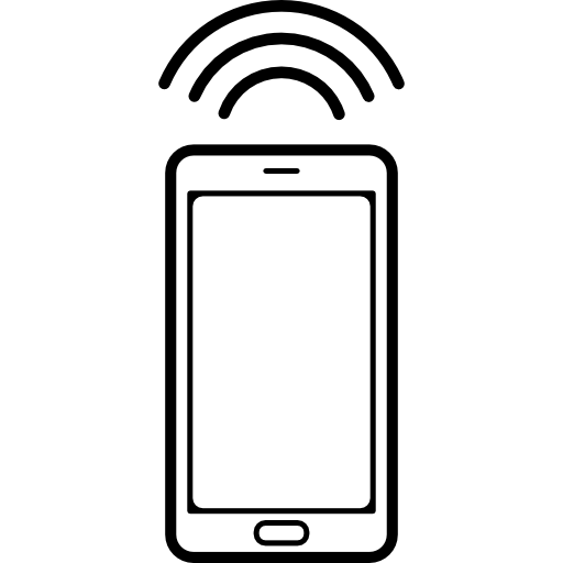 telefono cellulare con segnale di connessione  icona