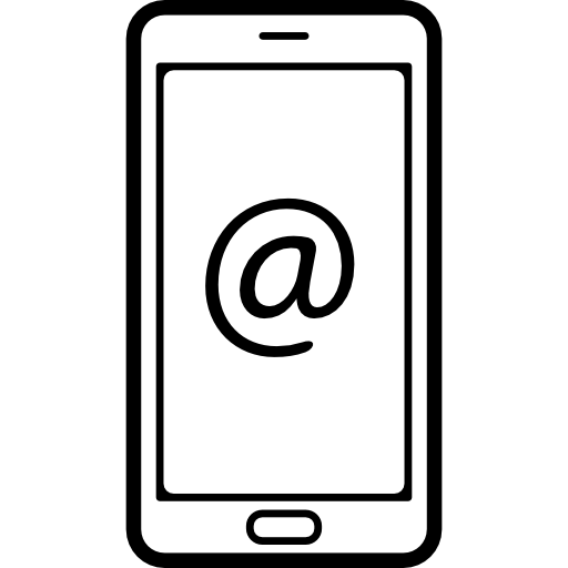 znak arroba na ekranie telefonu komórkowego  ikona
