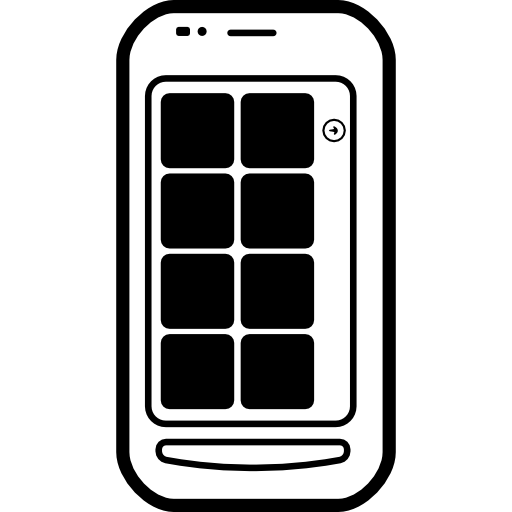 téléphone mobile avec des carrés noirs sur l'écran  Icône
