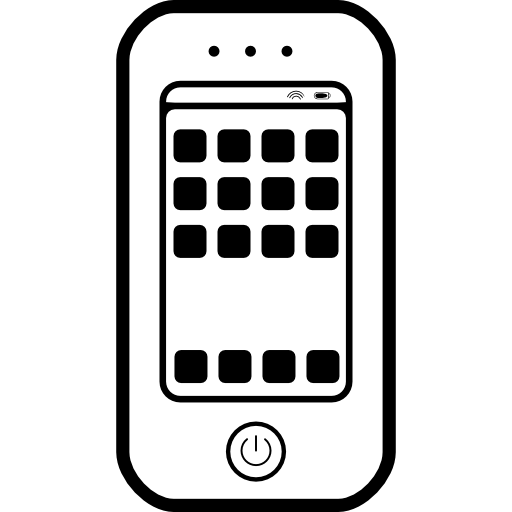 telefono cellulare con tastiera sullo schermo  icona