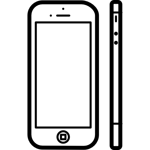 iphone 5 dalla vista frontale e laterale  icona