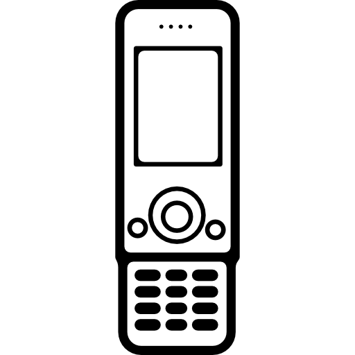 modelo de teléfono móvil con teclado extensible  icono