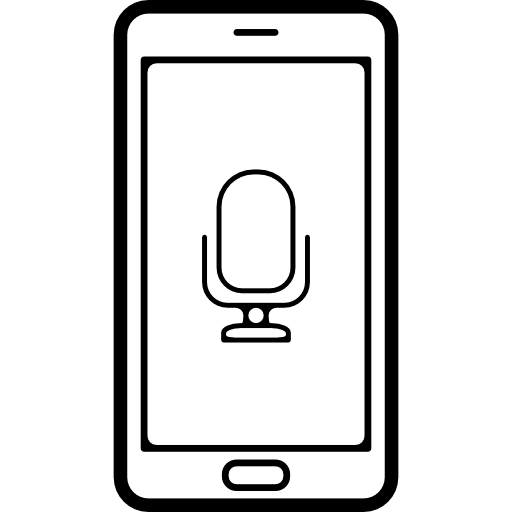 Голосовой инструмент микрофонный знак на экране телефона  иконка
