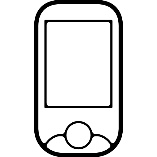 frontal del teléfono móvil con pantalla y un botón circular  icono