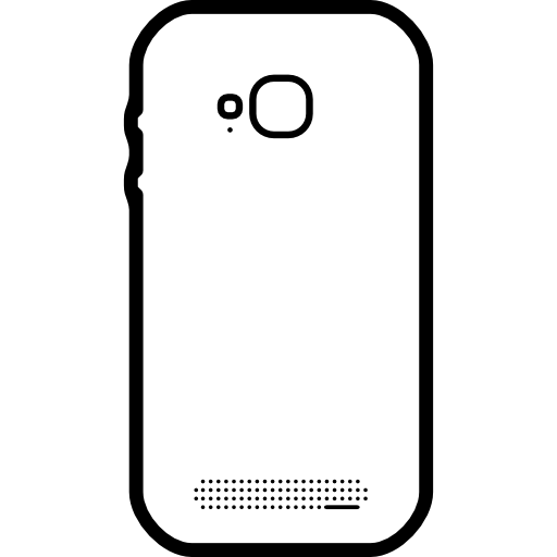 Mobile phone back view with photo camera  icon