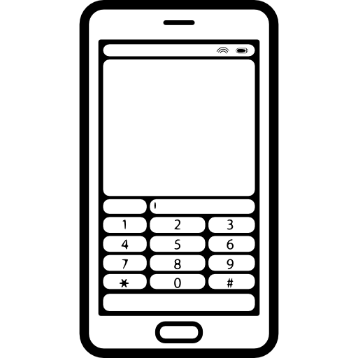 modelo de telefone celular com visualização de botões  Ícone