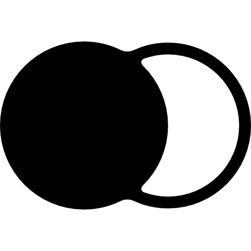 dwa kółka oznaczają jedno czarne drugie białe  ikona