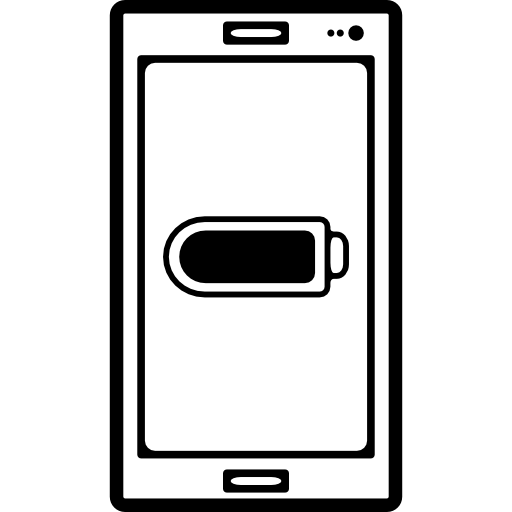 telefon komórkowy ze znakiem pełnego stanu baterii na ekranie  ikona