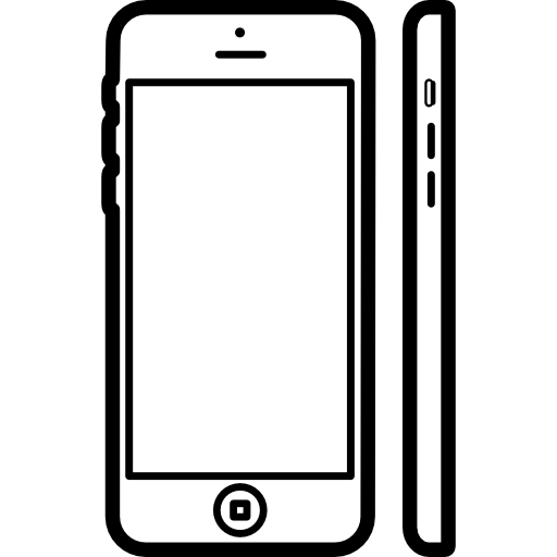 iphone 5c van voor- en zijaanzicht  icoon