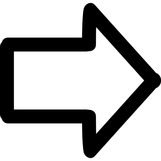 Arrow pointing to right hand drawn symbol  icon