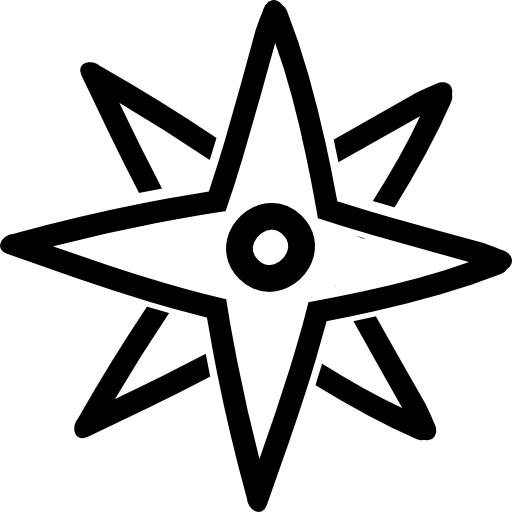 directions des vents étoiles symbole dessiné à la main  Icône