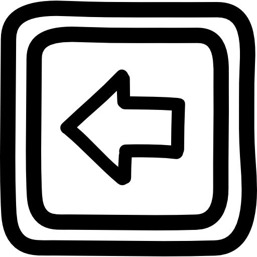 矢印付きの左ボタン手描きのシンボル  icon