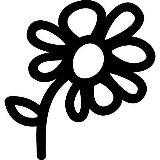 symbole dessiné main fleur  Icône