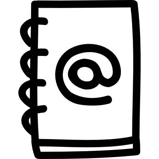 contactenboek met de hand getekend  icoon