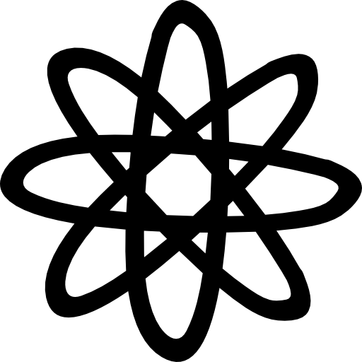 Atom hand drawn symbol  icon