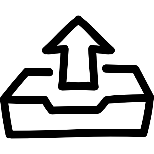 Outbox hand drawn symbol  icon