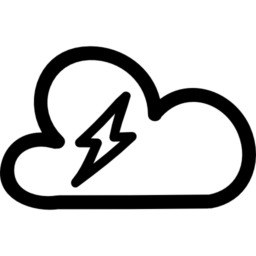 burza z piorunami ręcznie rysowane symbol pogody  ikona