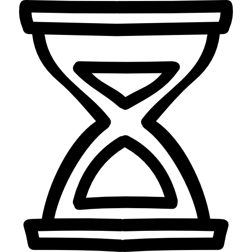 Sand clock hand drawn tool outline  icon