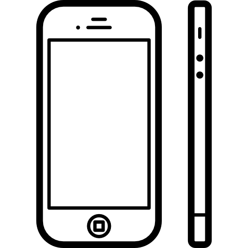apple iphone 4 dalla vista frontale e laterale  icona