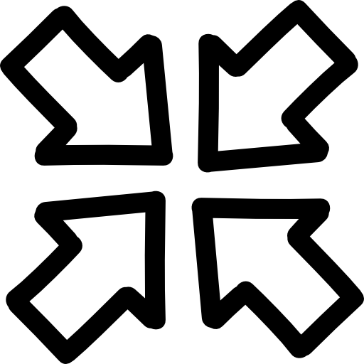 Соединение четырех стрелок рисованной контуров  иконка