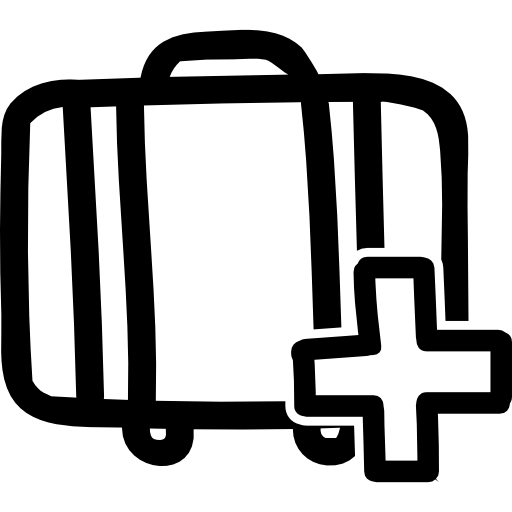 aggiungi il simbolo disegnato a mano della valigia  icona