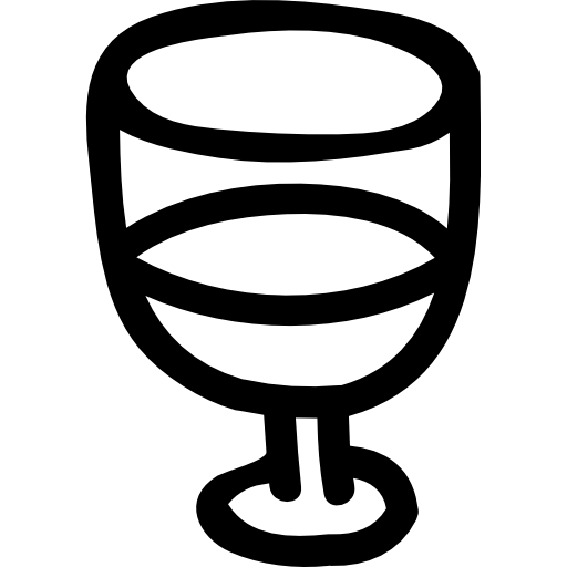 kieliszek do wina ręcznie rysowane zarys  ikona