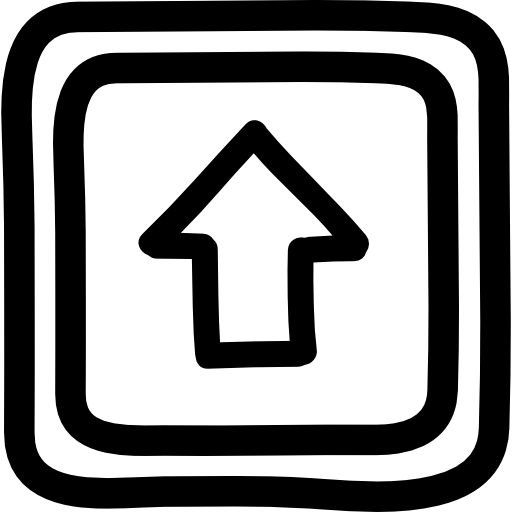 bouton haut symbole dessiné à la main  Icône