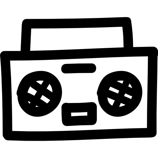 stereo handgetekende audiotool  icoon