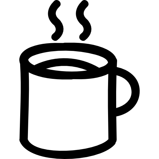 tasse de café chaud contour dessiné à la main  Icône