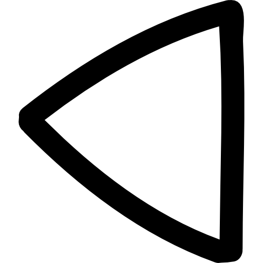 Left arrow hand drawn triangular shape  icon