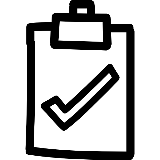 tareas completadas letrero de portapapeles dibujado a mano con marca de verificación  icono