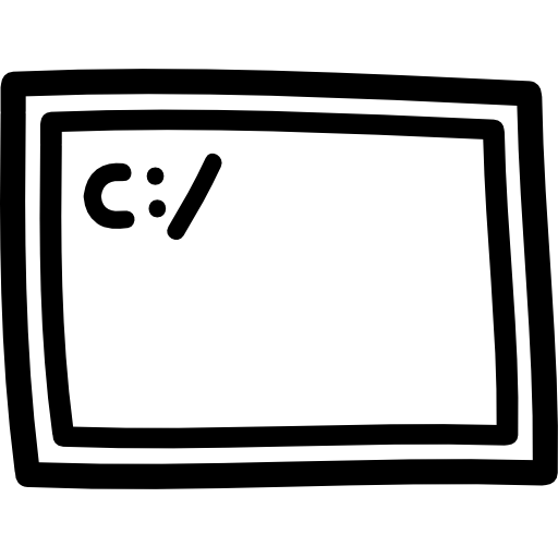 터미널 손으로 그려진 된 기호  icon