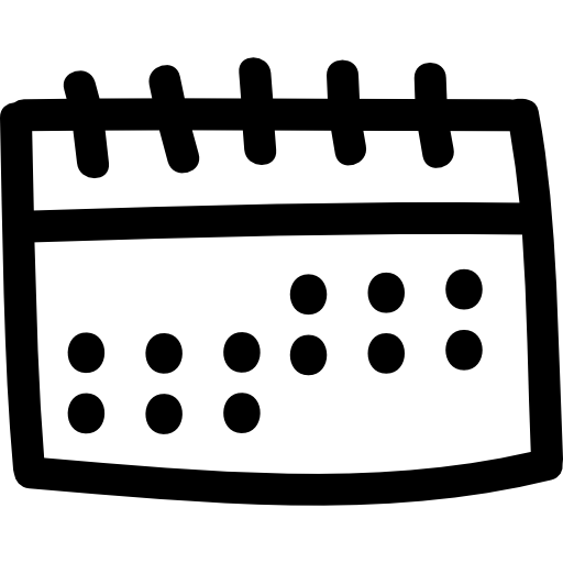 ferramenta de calendário desenhado à mão  Ícone