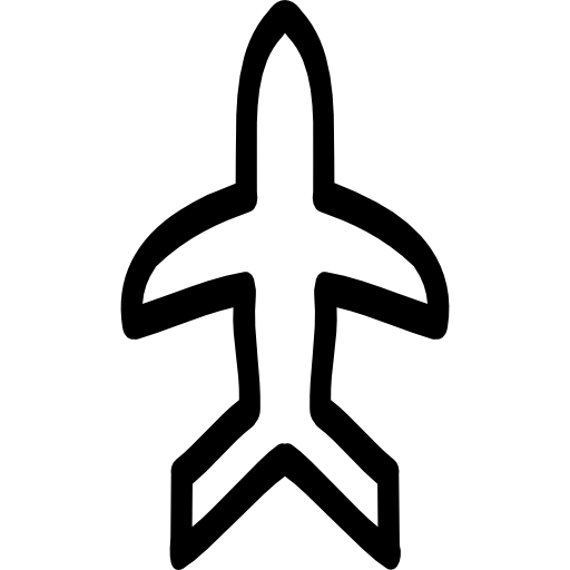 비행기 손으로 그려진 된 개요 위로  icon