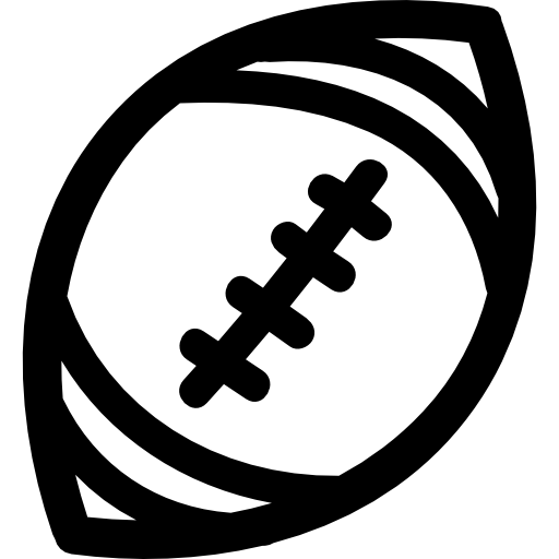 profilo disegnato a mano della palla di football americano  icona