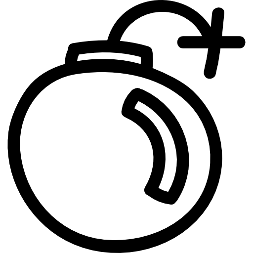 esquema de símbolo de interfaz dibujado a mano bomba  icono