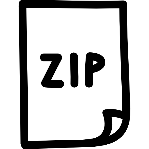 símbolo de interfaz dibujado a mano archivo zip  icono