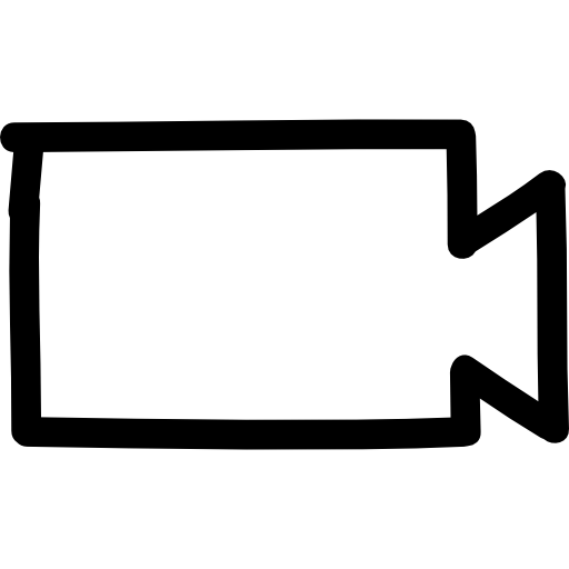 Video camera hand drawn interface symbol outline  icon