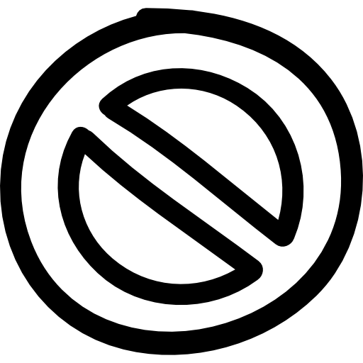 contorno de símbolo desenhado à mão de proibição  Ícone