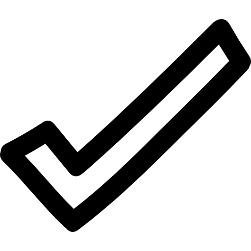 Checkmark hand drawn outline  icon