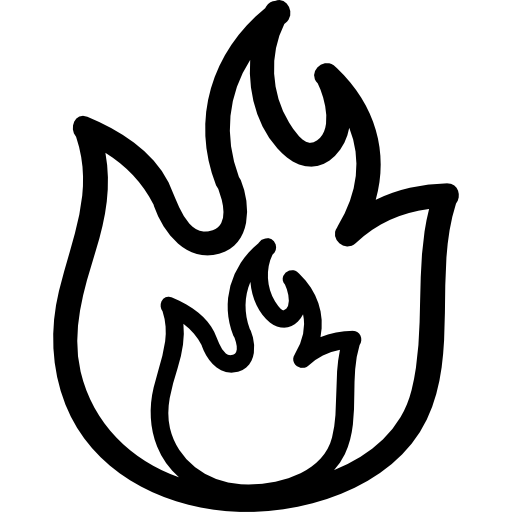 Fire hand drawn flames outlines  icon