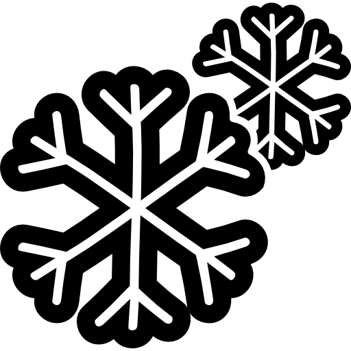 Snowflakes couple hand drawn outlines  icon