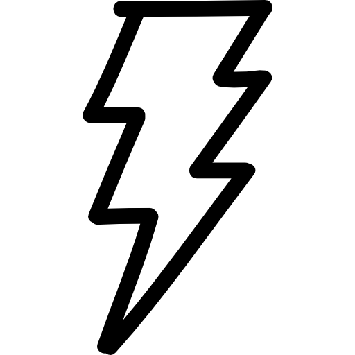 Thunder bolt hand drawn outline  icon