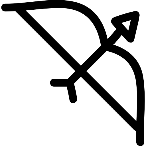 arco con flecha herramienta dibujada a mano  icono
