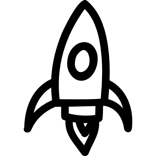 von hand gezeichnete kontur der rakete  icon