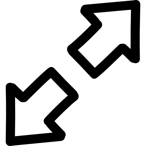 Разверните рисованный символ интерфейса двух противоположных контуров стрелок  иконка