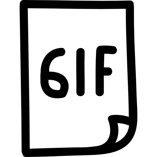 Gif image file hand drawn outline  icon